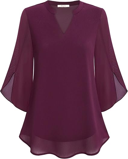 EB | Doppelter Schichten Chiffon-Bluse