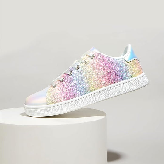 Funkelnde Schnür-Fashion-Damen-Sneaker - Xenia EB