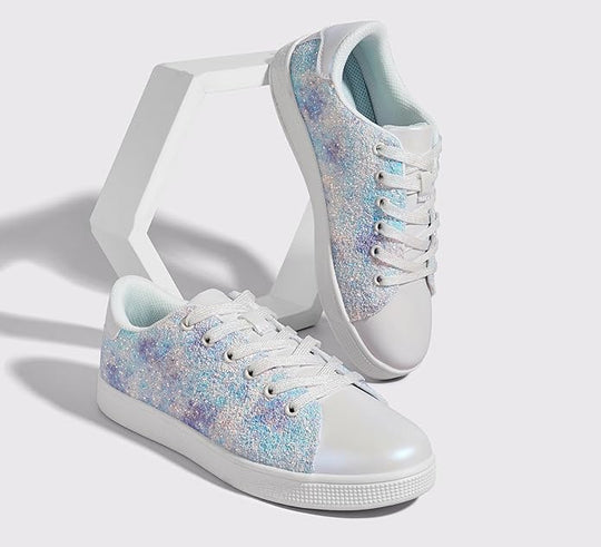 Funkelnde Schnür-Fashion-Damen-Sneaker - Xenia EB