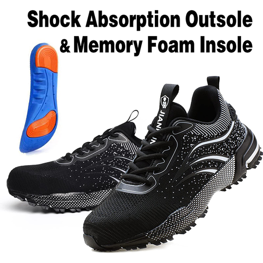Leicht Sicherheitsschuhe Herren Damen Arbeitsschuhe Atmungsaktiv Schutzschuhe Stahlkappe Sportlich Sneaker EB