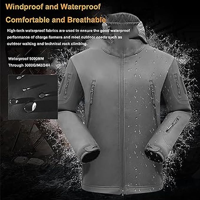 Herren multifunktionale Jacke mit Fleece-Innenfutter und Reißverschluss – EB