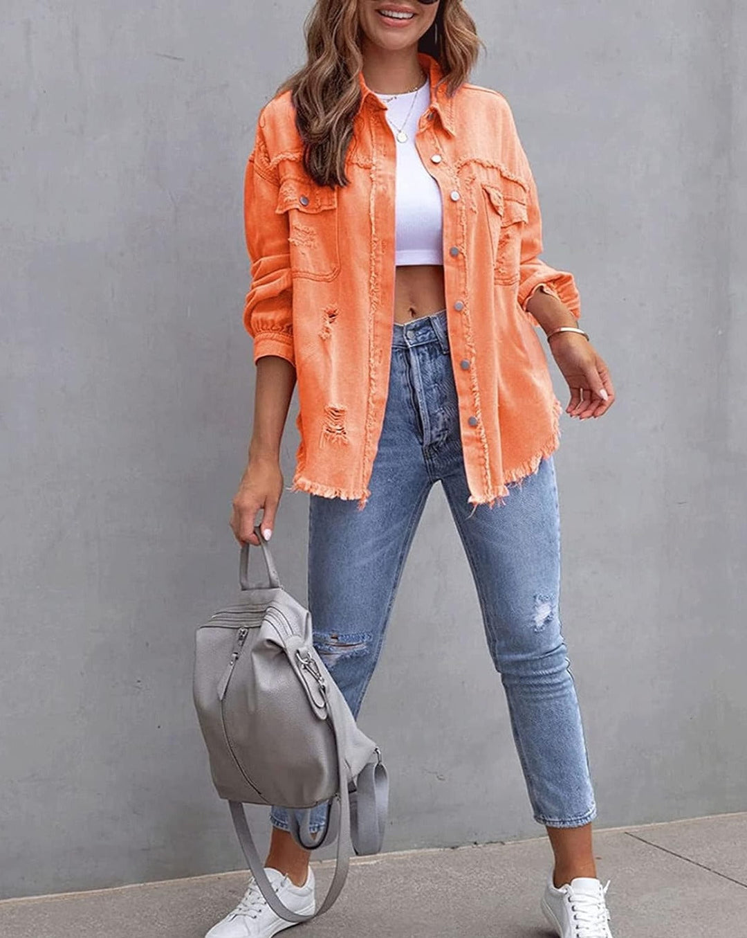 EB | Gerissene Übergrösse Denim-Jacke