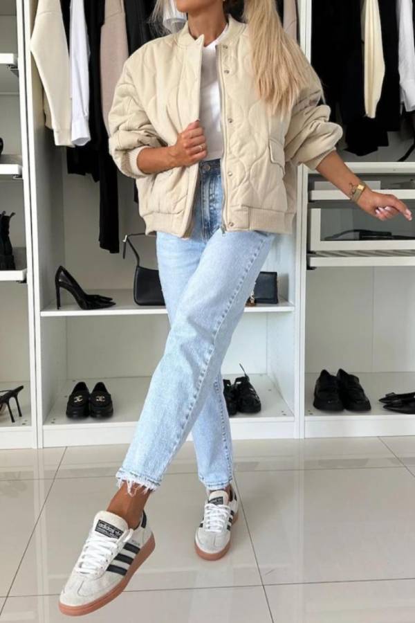 EB | Kragen Snap Down Langarmjacke