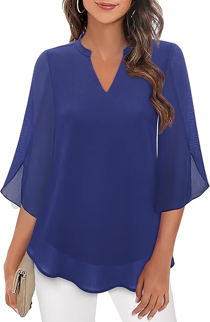 EB | Doppelter Schichten Chiffon-Bluse