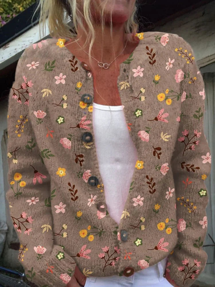 EB | Bequemer Strick Damen Cardigan mit Knöpfen