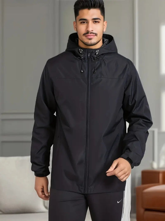 EB | Herren Stilvolle Kapuzen-Windjacke - Wasserdichtes Design