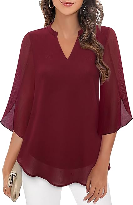 EB | Doppelter Schichten Chiffon-Bluse