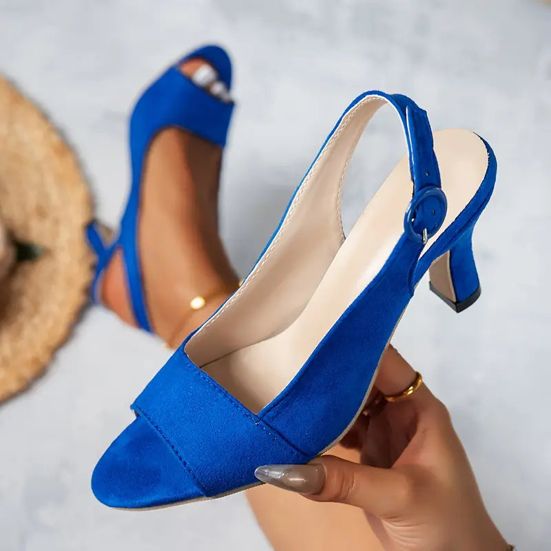 Offene Slingback-Absätze mit verstellbarem Schnallenriemen EB EB