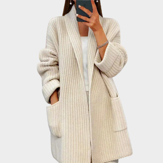 EB | gestrickter Woll-Cardigan-Pullover