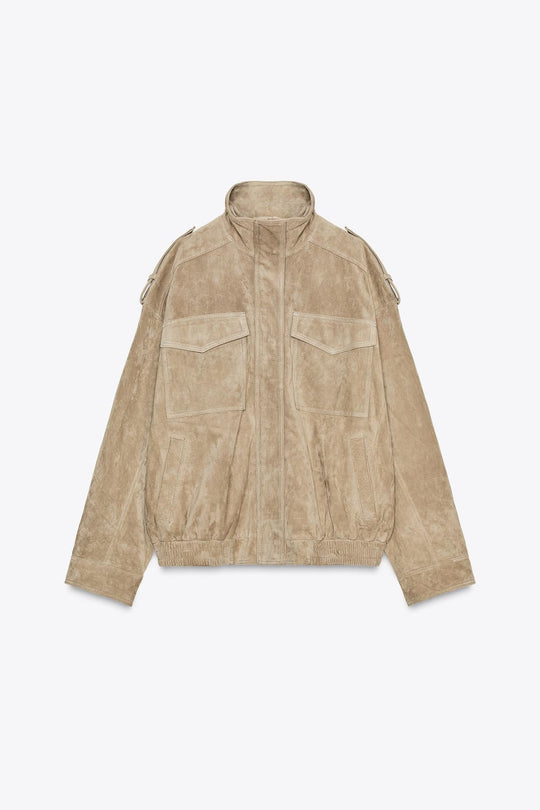 EB | Klassische Vintage-Inspirierte Wildlederjacke