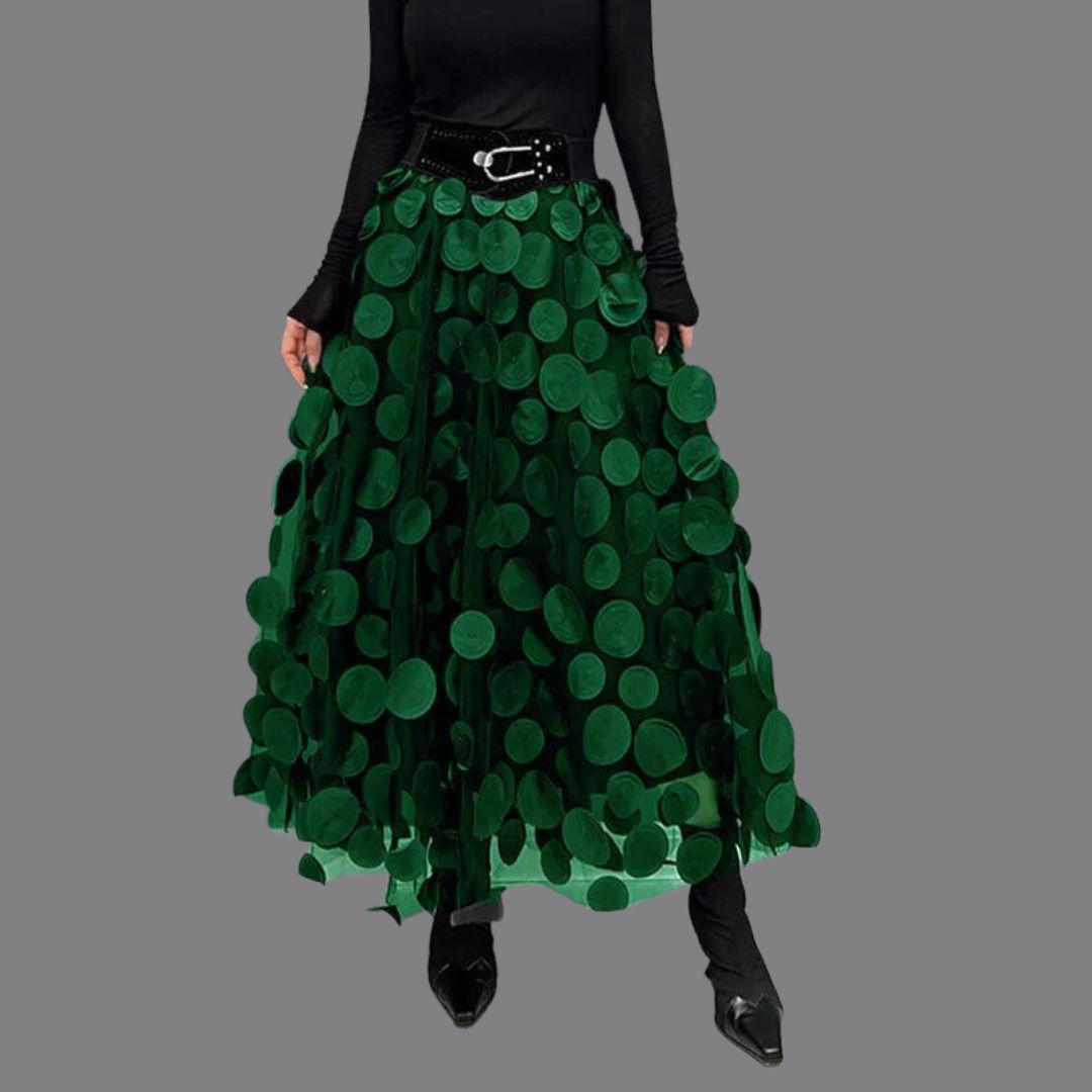 EB – Stylischer schicker langer Rock mit Polka Dots