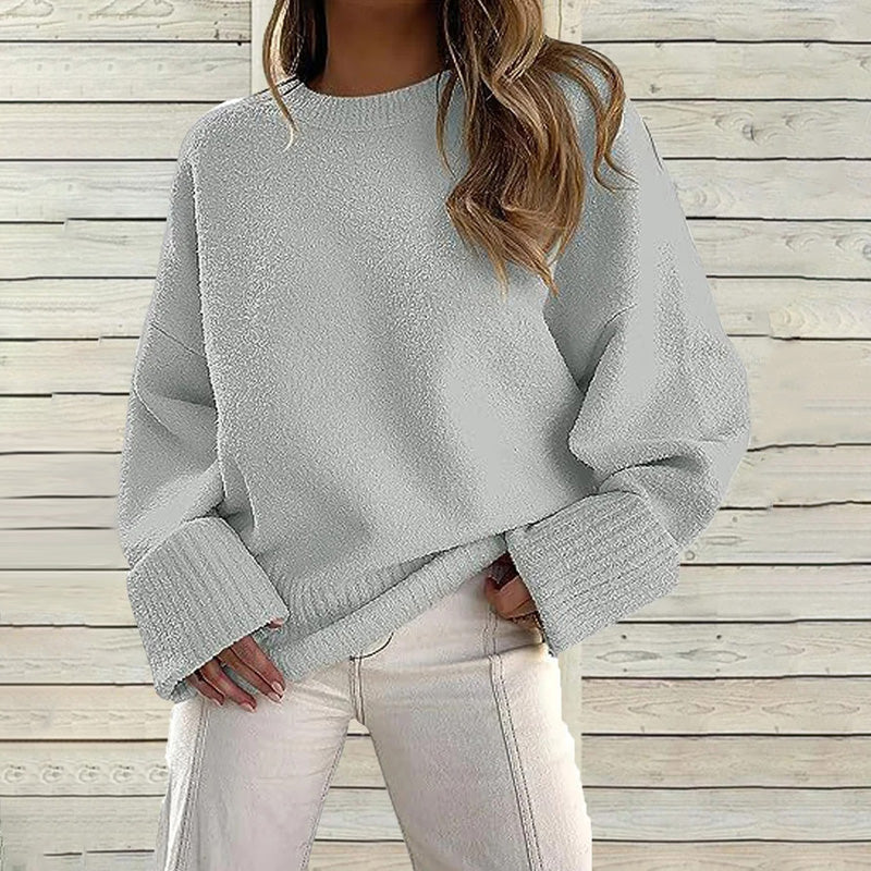 EB | Einfarbiger Pullover mit Rundhalsausschnitt