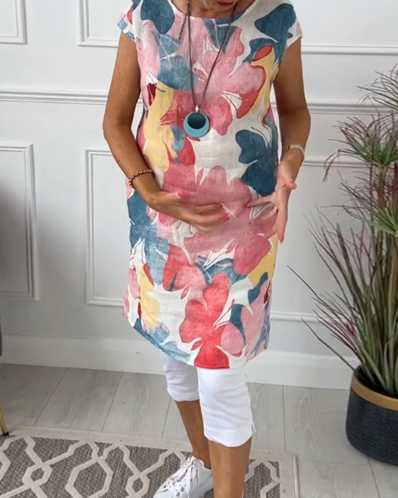 EB | Lässiges Longtop mit Farbenfrohem Blumenprint
