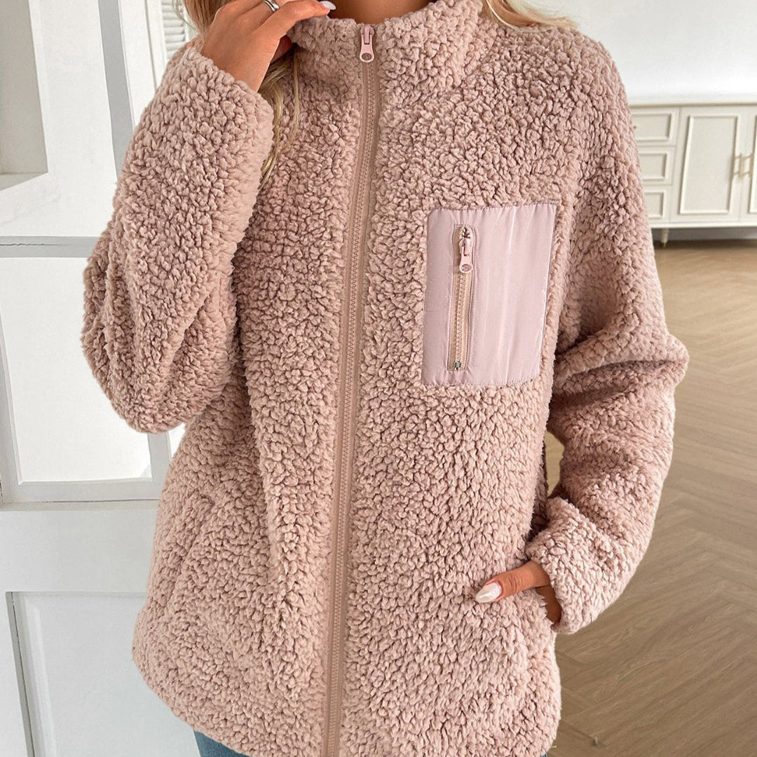 EB | Lässige Winter Zip-Up Fuzzy Jacke für Damen