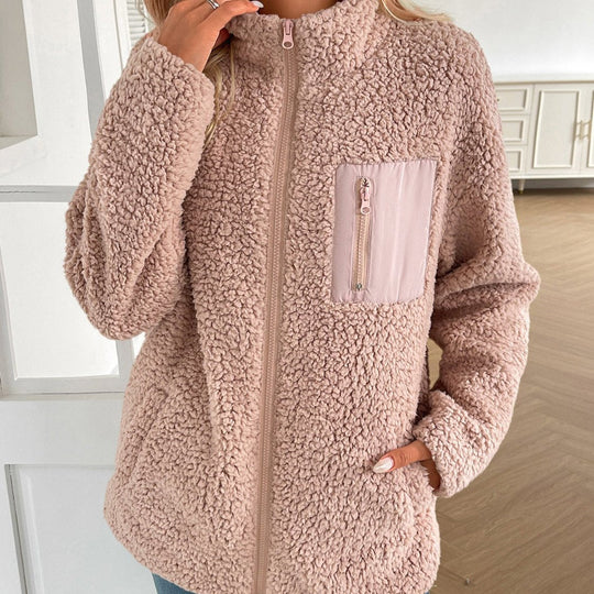 EB | Lässige Winter Zip-Up Fuzzy Jacke für Damen