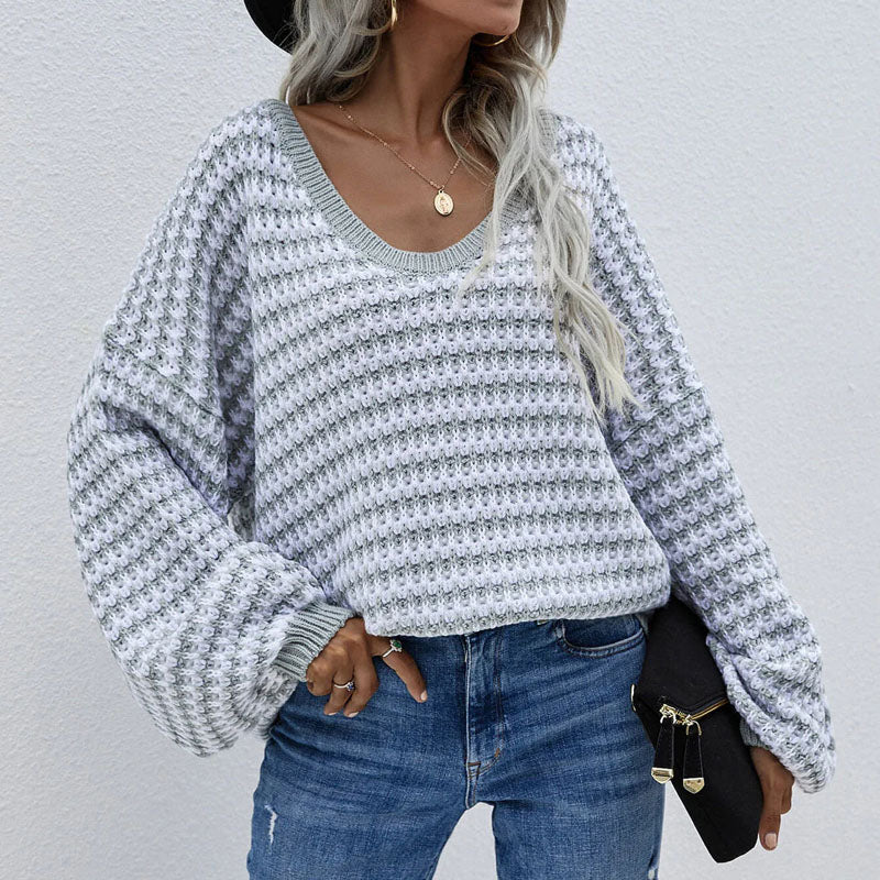 EB | Gestreifter Strickpullover Für Modische Looks