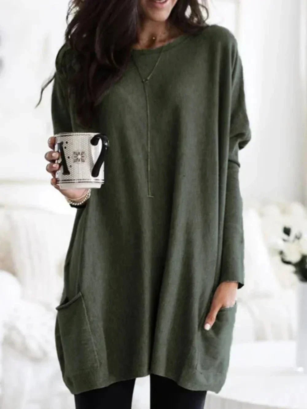 EBMode - Lässiger Langarm-Longpullover