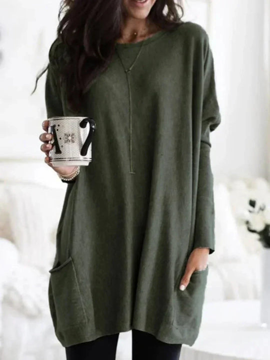 EBMode - Lässiger Langarm-Longpullover