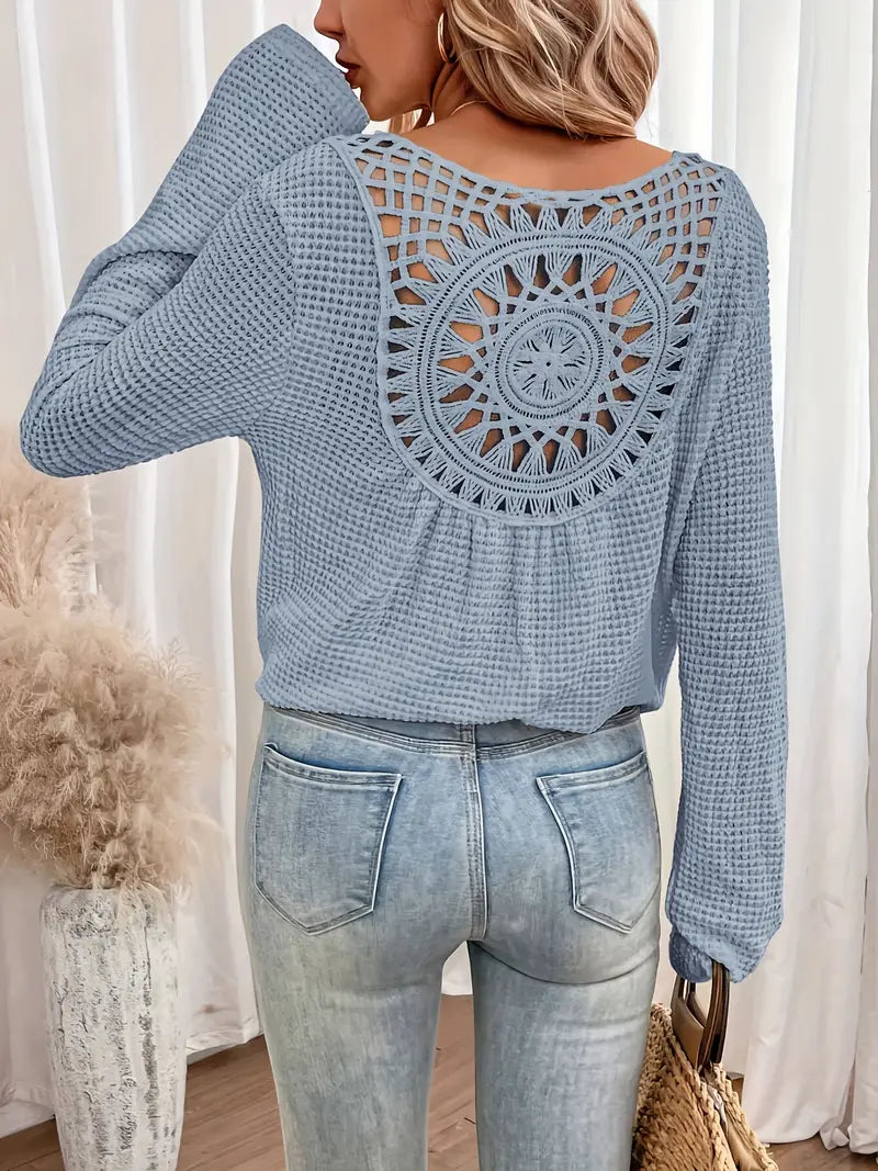 EB | Trendige Damen Sweater Gehäkelte Trendy, Komfortabel