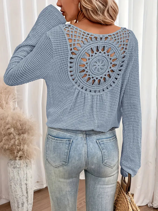 EB | Trendige Damen Sweater Gehäkelte Trendy, Komfortabel