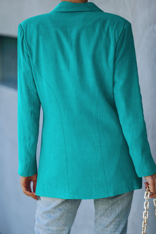 EB | Doppelreihiger Blazer mit gepolsterten Schultern und Taschen