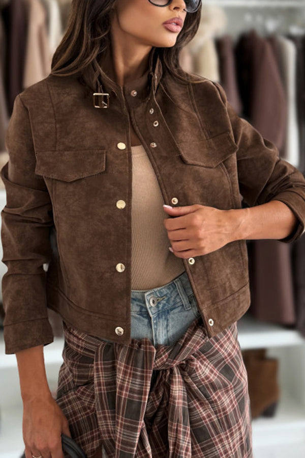EB | Stylische Langärmlige Freizeitjacke mit Knöpfen