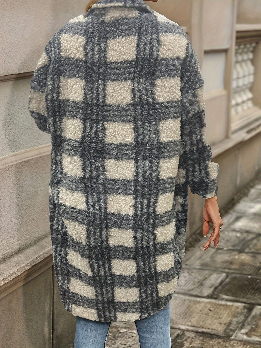 EB | Langarmige Jacke Aus Teddyfleece Acryl Warm und Trendy