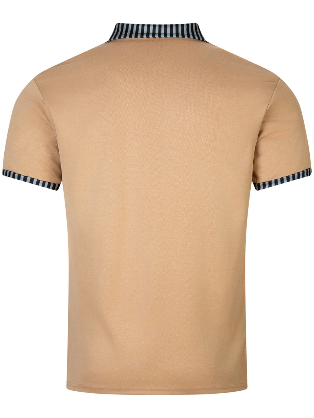 EB | Tasche Knopf Revers gestreiftes Farbschema T-Shirt