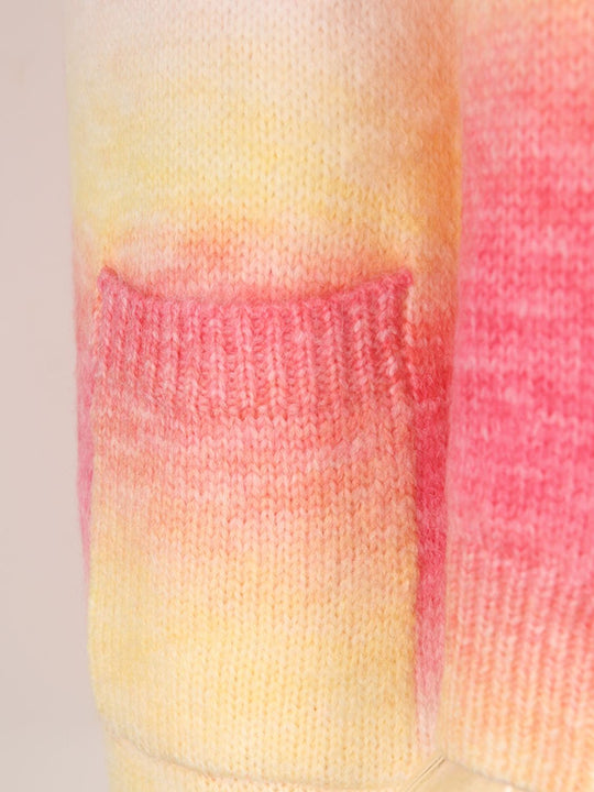 EB | Engel Flügel Vollgröße Gefütterte Offene Vorderansicht Gradient Cardigan