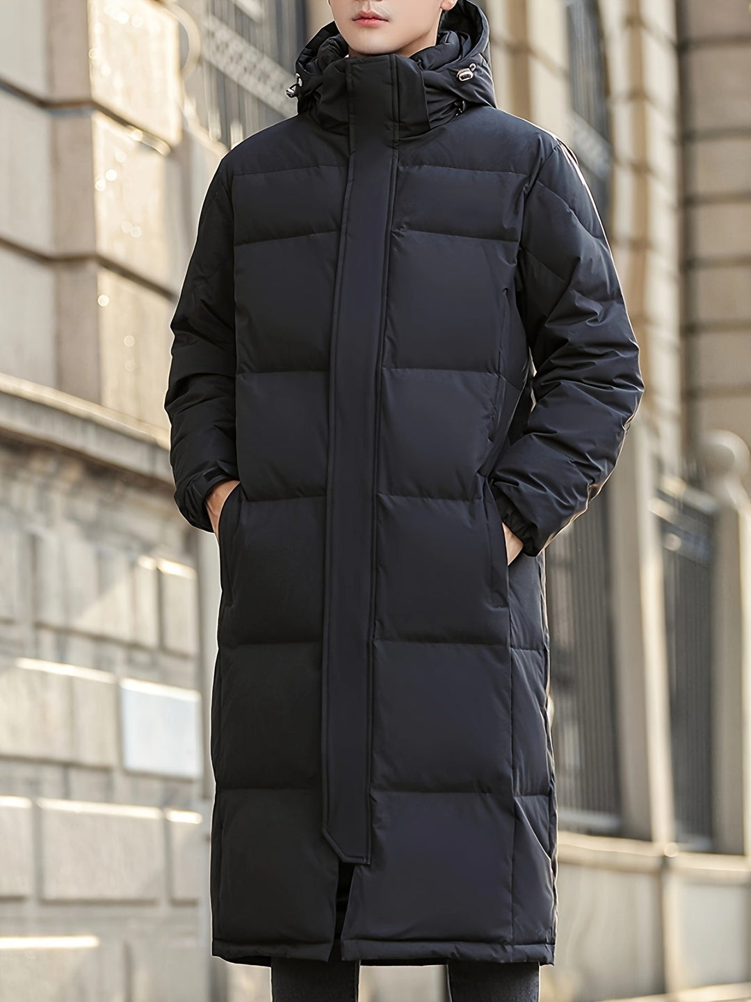 EB | Lange Pufferjacke mit Kapuze Polyester Isolierend und Stilvoll