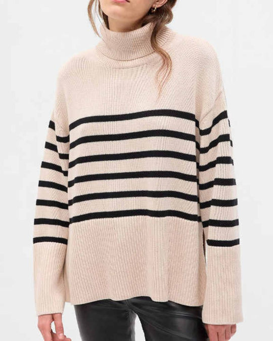 EB | Gestreifter Schwarz-Weiß Strick Pullover