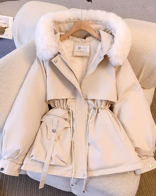 EB | Eleganter Brévine Mantel mit Faux-Fur-Kragen