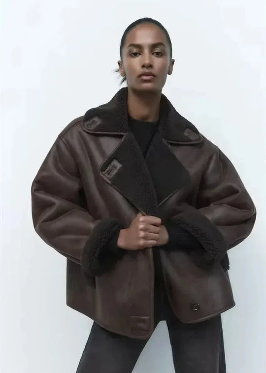 EB | Stil Doppeltseitige Kunstlederjacke