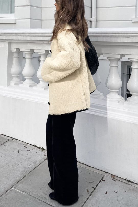 EB | Patchwork Rundhals Warme Lockere Jacke