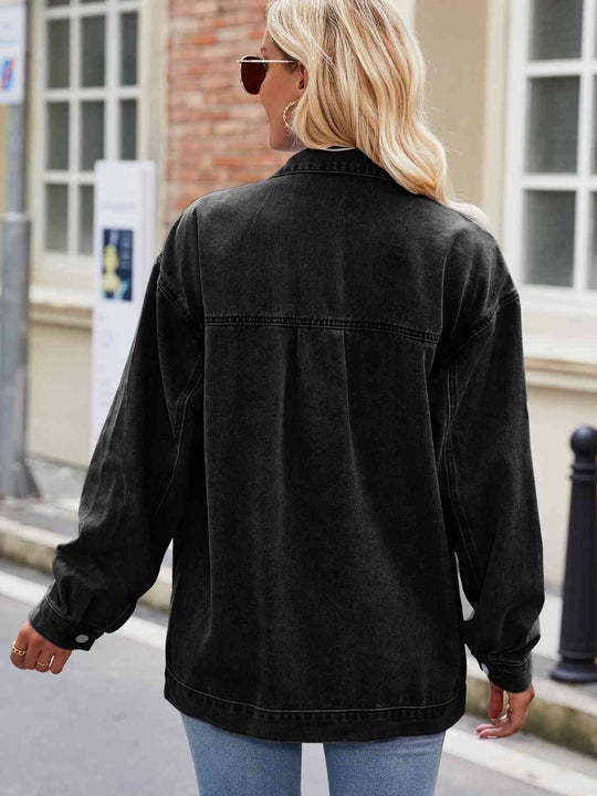 EB | Knopf-Down Denimjacke mit Taschen