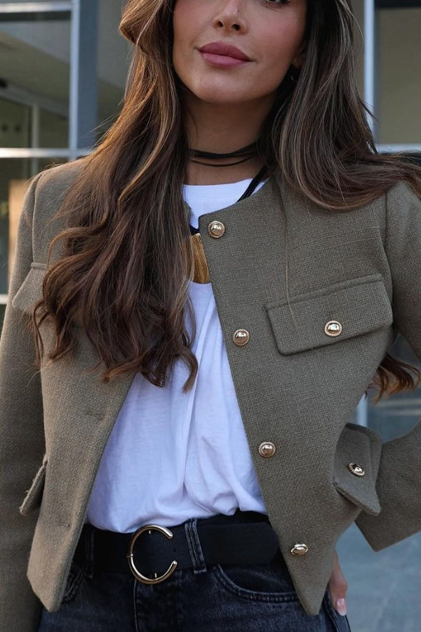 EB | Hals Einfarbig Einreiher Jacke