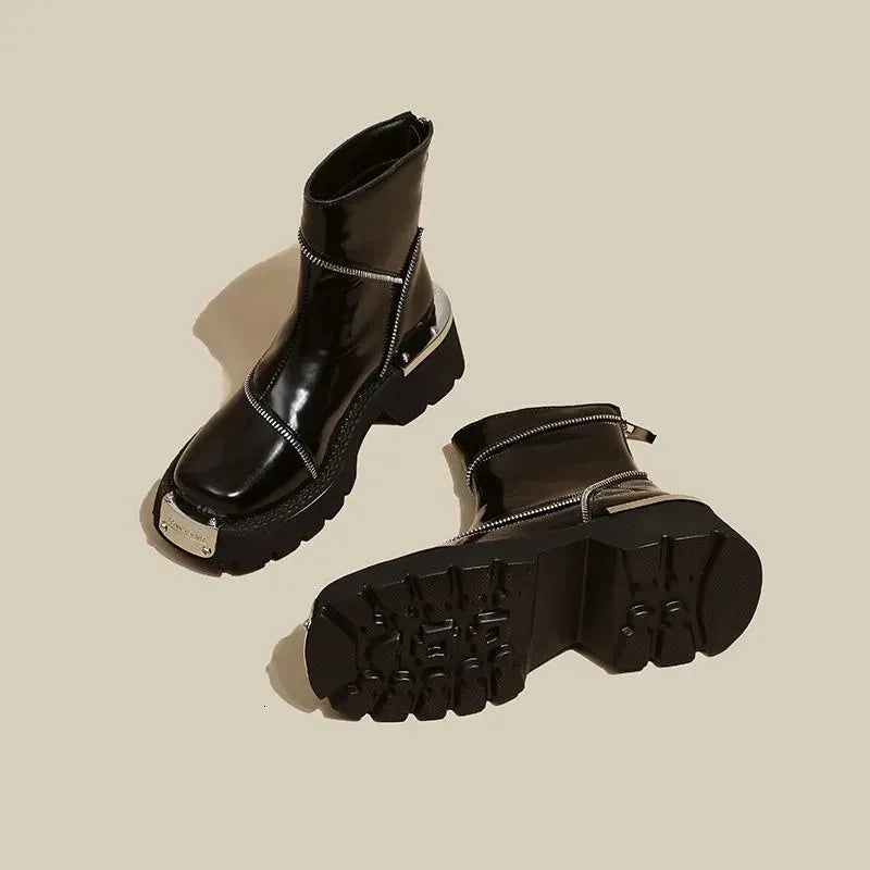 EB | Winterstiefel mit Dicker Sohle und Wasserdichtem Reißverschluss