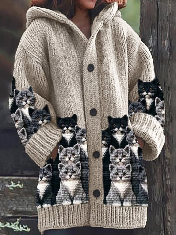 EB | Skurrile Katze Strickjacke