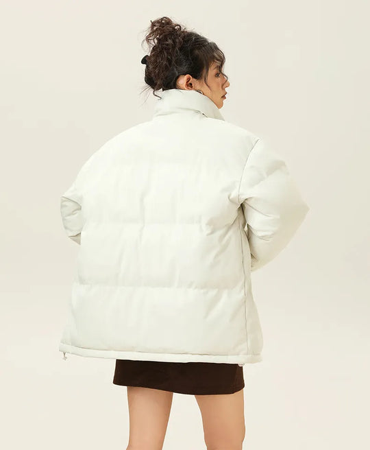 EB | Lockere Jacke mit Stehkragen aus dickem, warmem Baumwollstoff