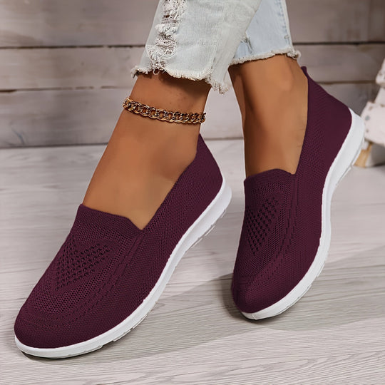 EB | Einfarbige Gestrickte Sneaker Für Damen