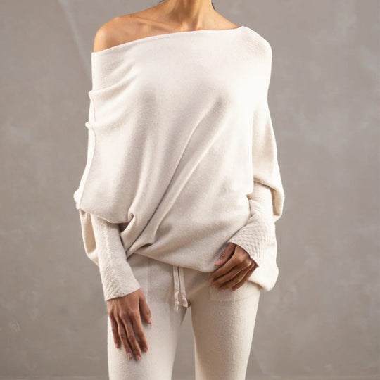 EB | Gemütlicher Oversized Strickpullover mit Carmen-Ausschnitt