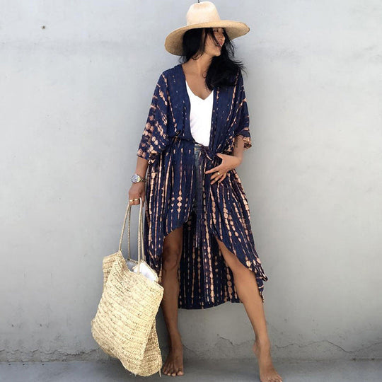 EB | Glamouröse Sonnenschutz Resort Strandkleid Cover Up