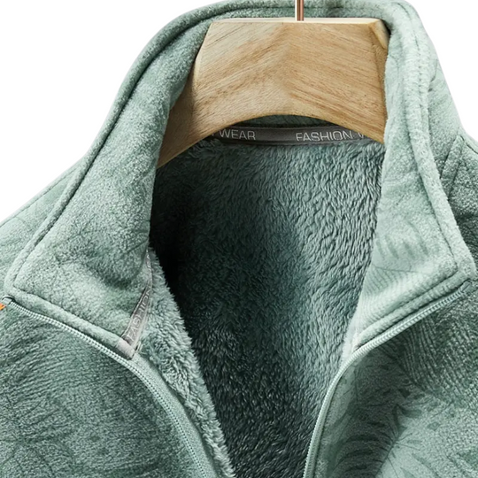 EB | Damen Outdoor Fleecejacke Winddicht mit Pflanzenmuster