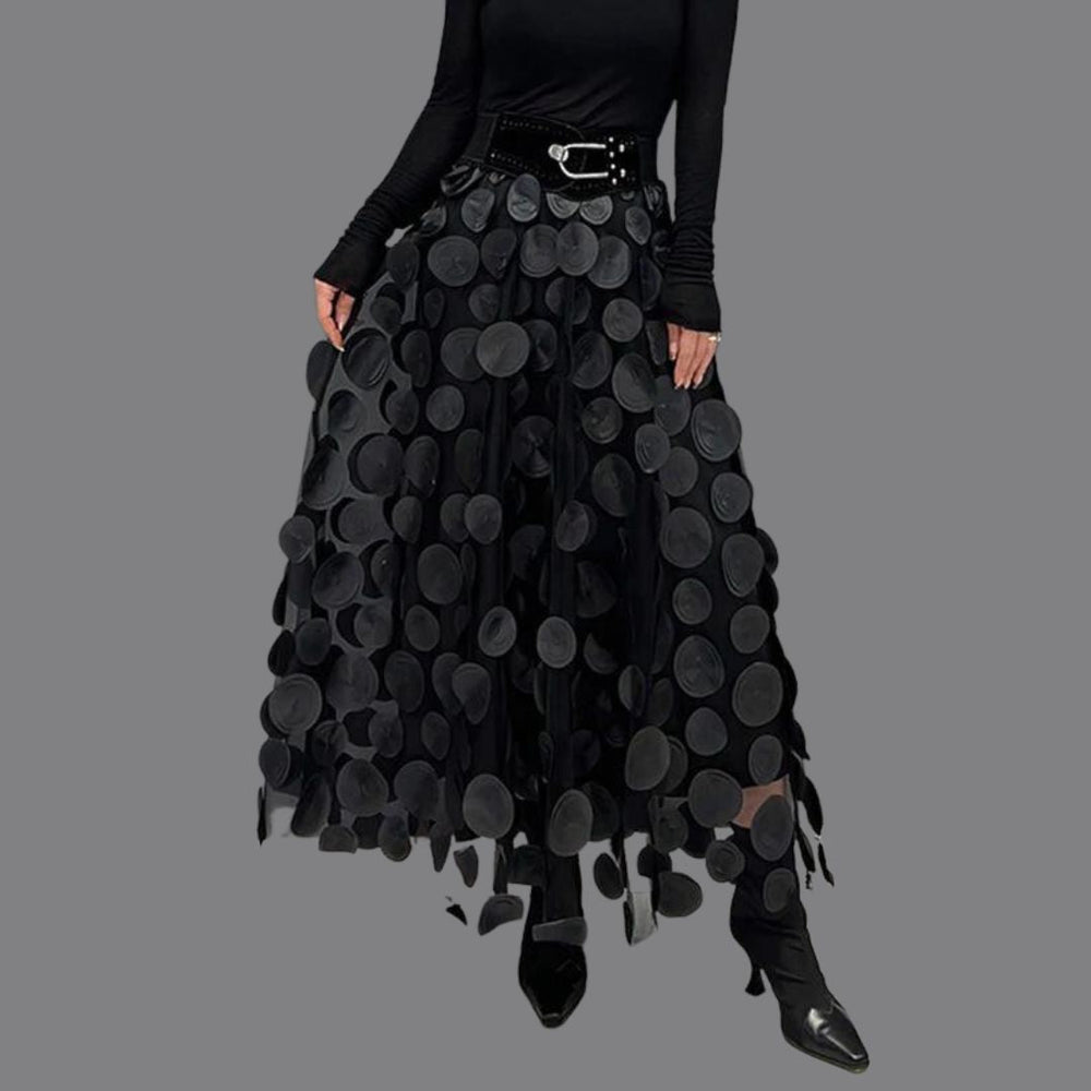 EB – Stylischer schicker langer Rock mit Polka Dots
