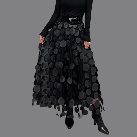 EB – Stylischer schicker langer Rock mit Polka Dots