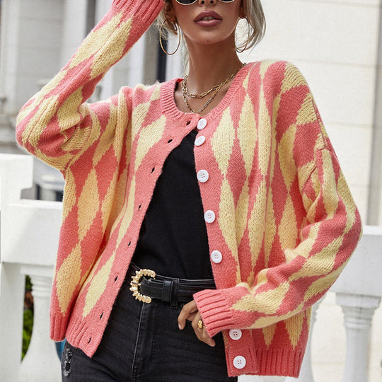 EB | Muster Strickcardigan Acryl Bequem und Farblich