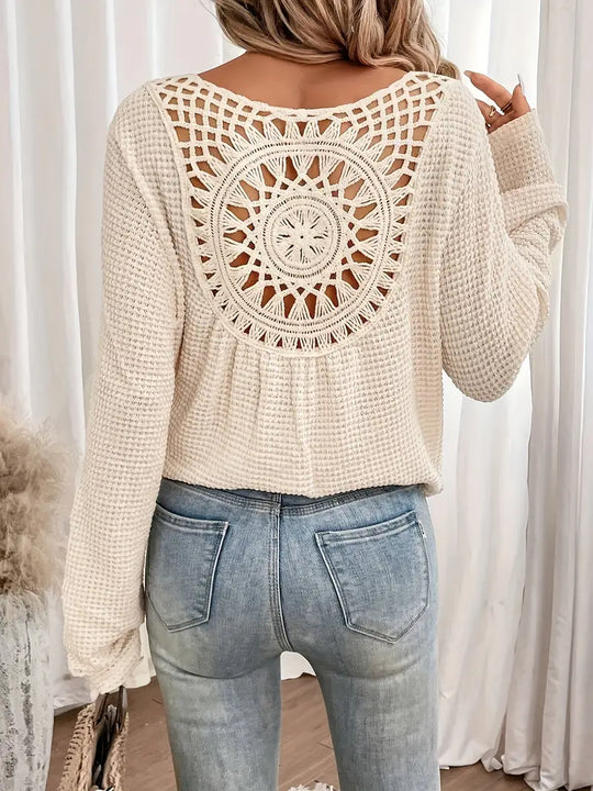 EB | Trendige Damen Sweater Gehäkelte Trendy, Komfortabel