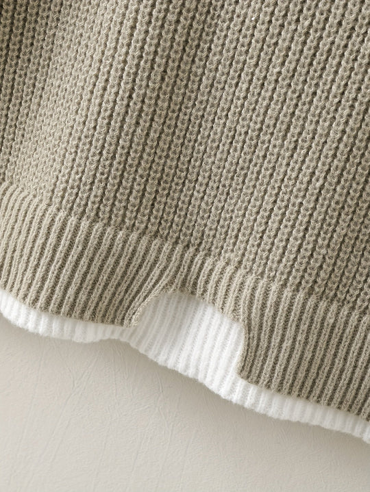 EB | Überdimensionierter Strickpullover Acryl Lässig und Warm