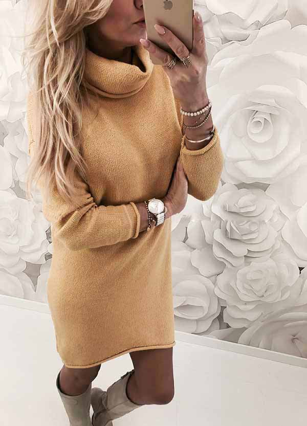 Damen Überwurfpullover mit elegantem Rollkragen und kuscheliger Textur EB