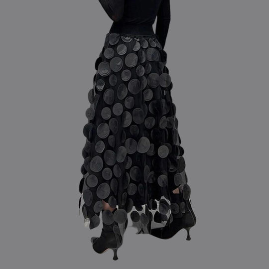 EB – Stylischer schicker langer Rock mit Polka Dots